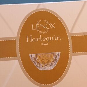 NWT Lenox Harlequin Bowl 8" Lead Crystal SKU#13352 Cottagecore Grandmacore